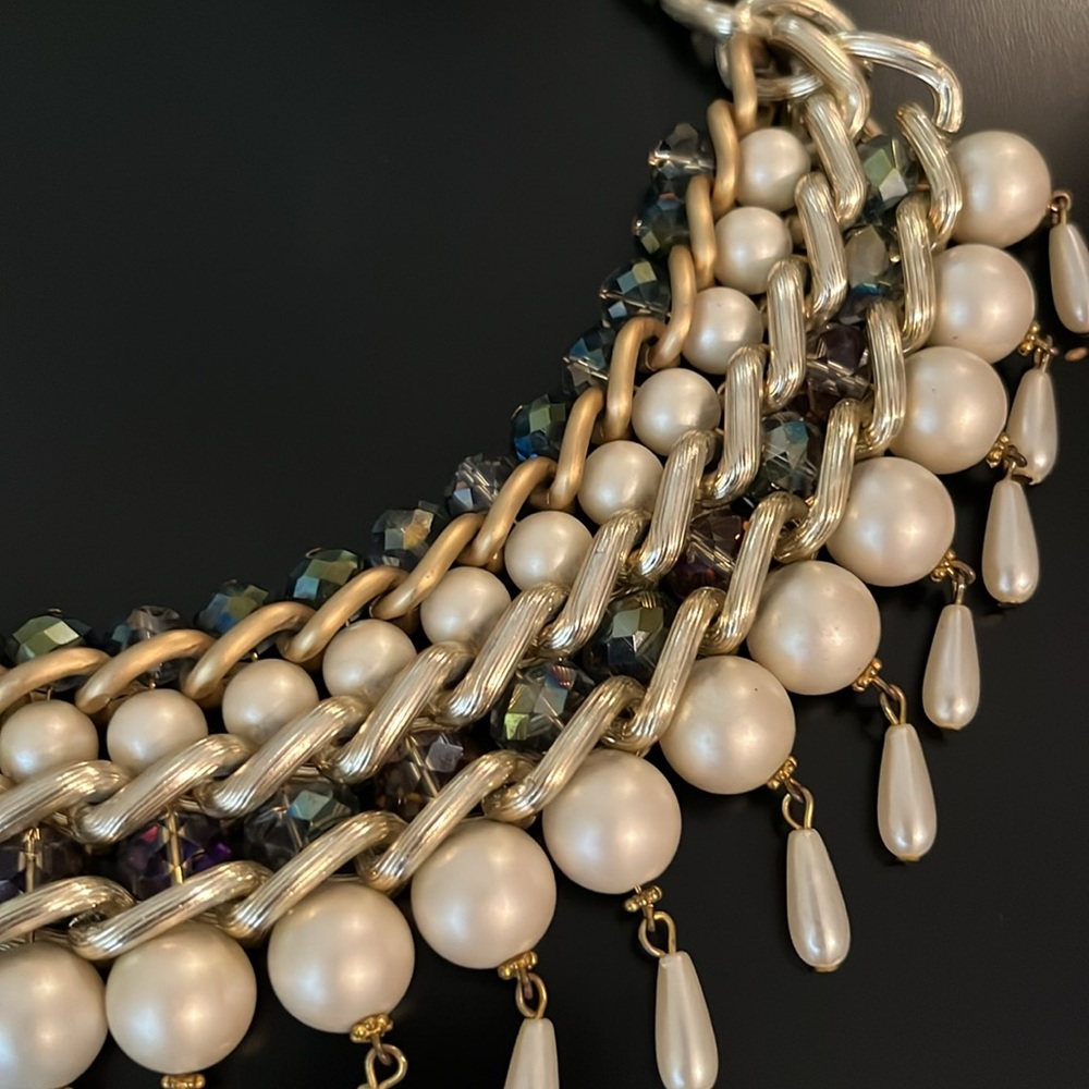 Pearl Bead Statement Necklace - image 4